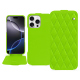 Apple iPhone 16 Pro Max leather case - Vert fluo - Couture ( Pantone #00ab5f ) 