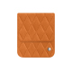 Samsung Galaxy Z Flip6 leather pouch with flap - Mandarine vintage - Couture ( Pantone #d47231 ) 