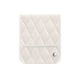 Samsung Galaxy Z Flip6 フラップ付レザーポーチ - Blanc escumo - Couture ( Pantone #D6D6D1 )