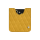 Samsung Galaxy Z Flip6 leather pouch - Jaune soulèu - Couture ( Pantone #F3B934 )