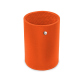 Pot à stylos en cuir - rond - Orange fluo ( Pantone #ff5406 ) 