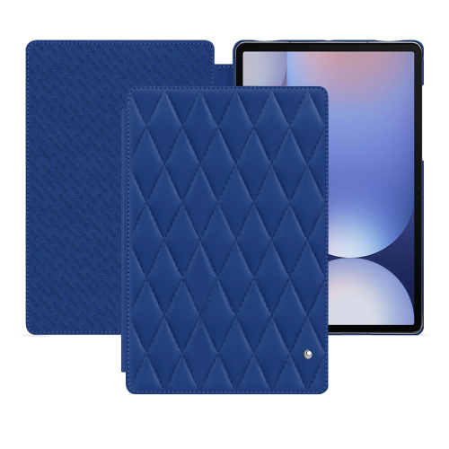 Individuell gestaltbare Premium-Hülle aus Leder für Samsung Galaxy Tab S10+ | NoreveBleu océan - Couture ( Nappa - Pantone #15458a) 