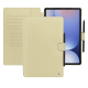 Custodia a portafoglio in pelle per Samsung Galaxy Tab S10+ - Beige ( Nappa - Pantone #ceb888 ) 