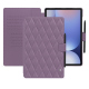 Étui portefeuille cuir Samsung Galaxy Tab S10+ - Lilas - Couture ( Nappa - Pantone #b9a3e3 ) 