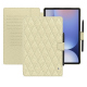 Capa em pele para Samsung Galaxy Tab S10+ - Ivoire - Couture ( Pantone #d6d6c6 ) 