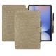 Lederschutzhülle für Samsung Galaxy Tab S10+ - Autruche desert ( Pantone #A39382 ) 