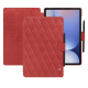 Samsung Galaxy Tab S10+ leather wallet case - Cerise vintage - Couture ( Pantone #a6302e ) 