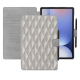 Capa em pele para Samsung Galaxy Tab S10+ - Platinium - Couture ( Pantone 877C ) 