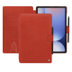 Samsung Galaxy Tab S10+ leather wallet case - Arange clouquié ( Pantone #D33108 )