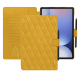 Custodia a portafoglio in pelle per Samsung Galaxy Tab S10+ - Jaune soulèu - Couture ( Pantone #F3B934 )