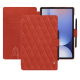 Samsung Galaxy Tab S10+ leather wallet case - Arange clouquié - Couture ( Pantone #D33108 )