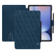 Samsung Galaxy Tab S10+ leather wallet case - Blu mediterran - Couture ( Pantone #0E3043 )