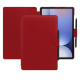 Samsung Galaxy Tab S10+ leather wallet case - Rouge PU ( Pantone #d50032 )