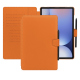 三星 Galaxy Tab S10+ 真皮钱包保护套 - Orange PU ( Pantone #ff9351 )