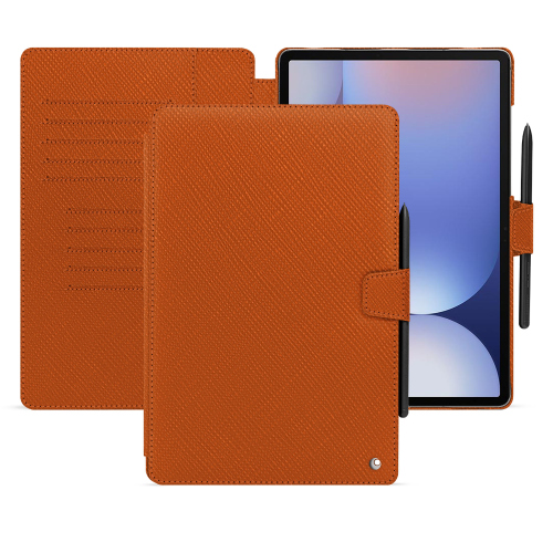 Noreve Portemonnaie-Hülle aus Premium-Leder für Samsung Galaxy Tab S10+ | Eleganz und SchutzOrange vibrant ( Pantone #e36b39 ) 