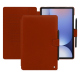 Custodia a portafoglio in pelle per Samsung Galaxy Tab S10+ - Orange Veggie ( Pantone #cb6015 ) 