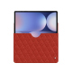 Samsung Galaxy Tab S10+ leather pouch - Papaye - Couture ( Pantone #b54317 ) 
