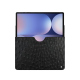 Samsung Galaxy Tab S10+ leather pouch - Autruche nero ( Noir / Black) 