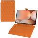 Étui portefeuille cuir Samsung Galaxy Tab S10 Ultra - Orange - Couture ( Nappa - Pantone #ff9351 ) 