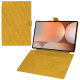 Custodia a portafoglio in pelle per Samsung Galaxy Tab S10 Ultra - Jaune soulèu - Couture ( Pantone #F3B934 )
