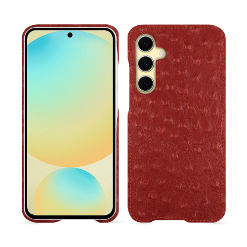 Capa traseira de luxo e personalizável para Samsung Galaxy S24 FE - NoreveAutruche ciliegia ( Pantone #a4343a ) 