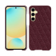 硬质真皮保护套 Samsung Galaxy S24 FE - Lie de vin - Couture ( Pantone #412234 ) 