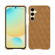 Coque cuir Samsung Galaxy S24 FE - Castan esparciate - Couture ( Pantone #824F2A )