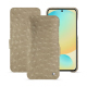 Samsung Galaxy S24 FE leather case - Autruche desert ( Pantone #A39382 ) 