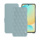 Samsung Galaxy S24 FE leather case - Bleu ciel - Couture ( Nappa - Pantone #abcae9 ) 