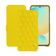 Custodia in pelle Samsung Galaxy S24 FE - Jaune fluo - Couture ( Pantone #c9ff57 ) 