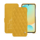Capa em pele Samsung Galaxy S24 FE - Jaune soulèu - Couture ( Pantone #F3B934 )