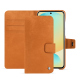 Samsung Galaxy S24 FE leather wallet case - Mandarine vintage ( Pantone #d47231 ) 