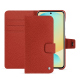 Samsung Galaxy S24 FE leather wallet case - Papaye ( Pantone #b54317 ) 