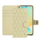 Funda de piel para cartera Samsung Galaxy S24 FE - Beige - Couture ( Nappa - Pantone #ceb888 ) 