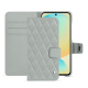 Funda de piel para cartera Samsung Galaxy S24 FE - Gris - Couture ( Nappa - Pantone #c1c6c8 ) 