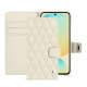 Samsung Galaxy S24 FE leather wallet case - Blanc - Couture ( Nappa - White ) 