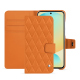 Samsung Galaxy S24 FE leather wallet case - Orange - Couture ( Nappa - Pantone #ff9351 ) 