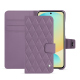 Capa de couro para carteira Samsung Galaxy S24 FE - Lilas - Couture ( Nappa - Pantone #b9a3e3 ) 