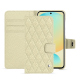 Samsung Galaxy S24 FE leather wallet case - Ivoire - Couture ( Pantone #d6d6c6 ) 