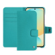 Samsung Galaxy S24 FE leather wallet case - Bleu fluo