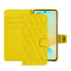 Lederschutzhülle Samsung Galaxy S24 FE - Jaune fluo - Couture ( Pantone #c9ff57 ) 
