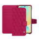 Capa de couro para carteira Samsung Galaxy S24 FE - Rose fluo - Couture ( Pantone #ff16b4 ) 