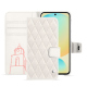 Capa de couro para carteira Samsung Galaxy S24 FE - Blanc escumo - Couture ( Pantone #D6D6D1 )