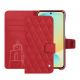Capa de couro para carteira Samsung Galaxy S24 FE - Rouge troupelenc - Couture ( Pantone #AB191A )
