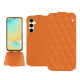 Capa em pele Samsung Galaxy S24 FE - Orange - Couture ( Nappa - Pantone #ff9351 ) 