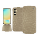 Lederschutzhülle Samsung Galaxy S24 FE - Autruche desert ( Pantone #A39382 ) 