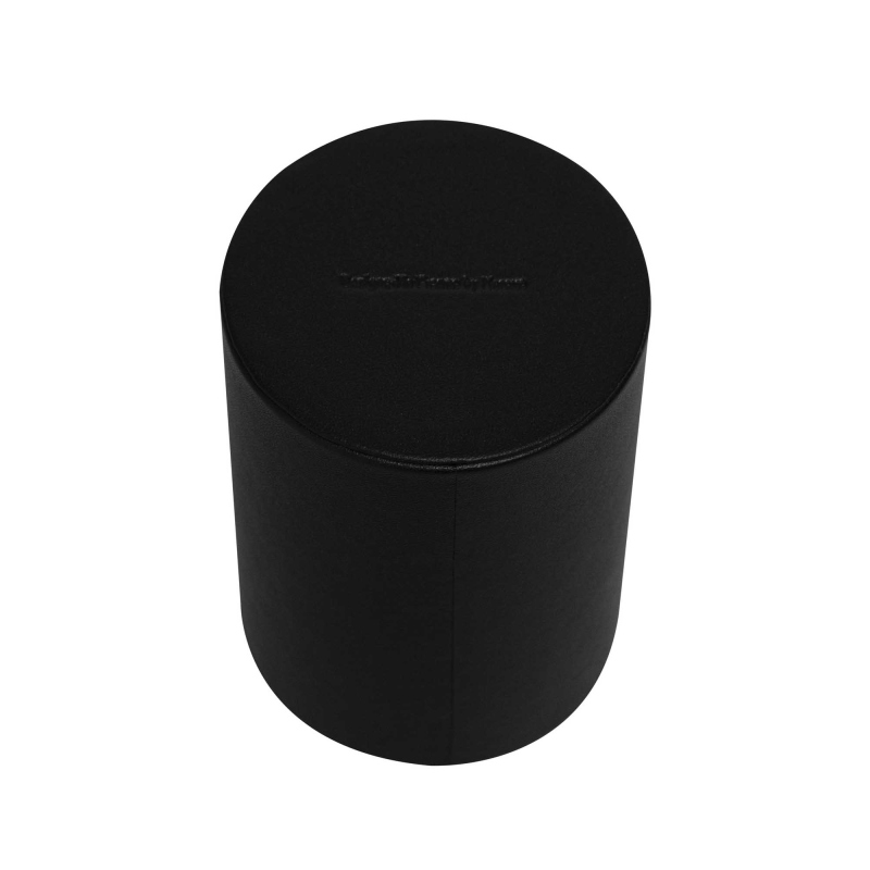 Pot à stylos en cuir - rond