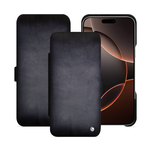 高級感溢れるiPhone 16 Pro用横型フラップケース｜NoreveGris Patine