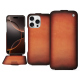 Housse cuir Apple iPhone 16 Pro - Orange Patine