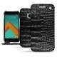Custodia in pelle HTC 10 - Crocodile nero